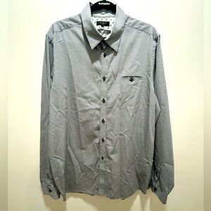 Ted Baker Men London Long sleeve Print Shirt, Size 7 (100% Cotton)